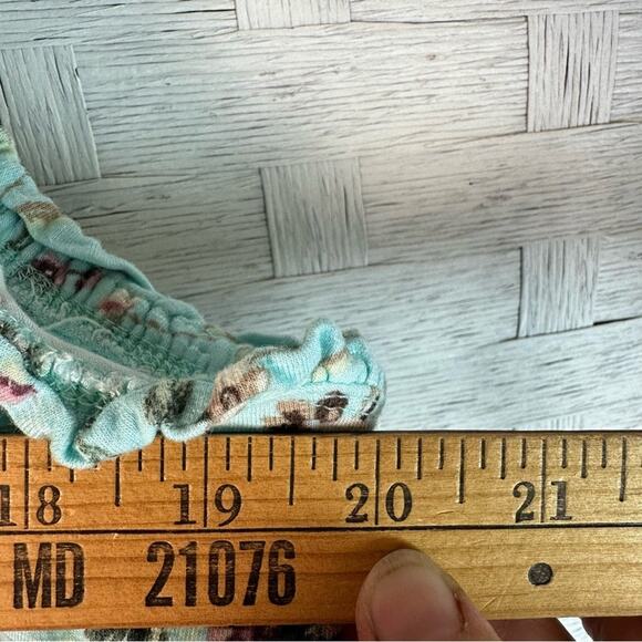 Torrid floral tunic, top, empire, cut ruffle, cap sleeve bohemian plus size - Picture 9 of 10